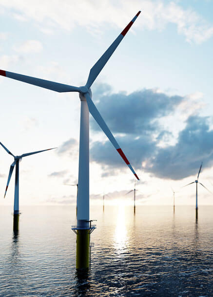 renewable energy project windmills in water